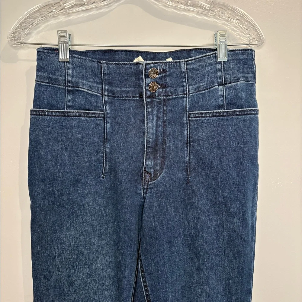 M Jeans Maurices Women's 10 High Rise Flare Dark Wash Jeans Denim No Back Pocket - Picture 4 of 14